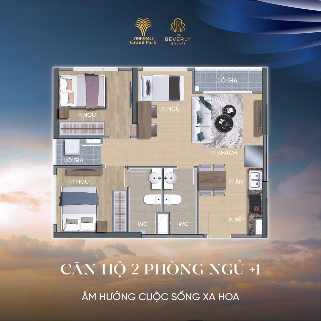 2PN+ Beverly Solari Vinhomes Grand Park